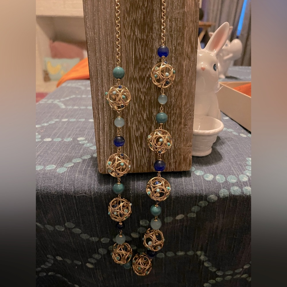 Fun long length statement necklace